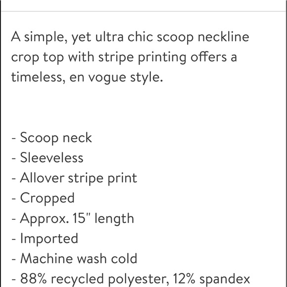 Threads 4 Thought Kady Pink Indigo Stripe Wash Crop Top. - MEDIUM. - Picture 5 of 5